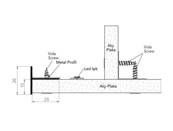 T Profile 10x13x15mm